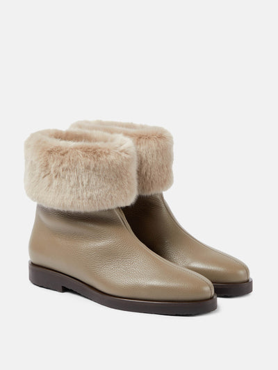 Totême The Off-Duty faux fur-lined leather boots at Collagerie