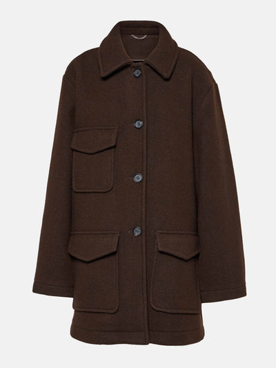 Totême Brown wool-blend jacket at Collagerie