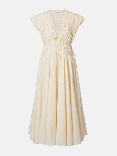 Tove Ceres gathered cotton midi dress at Collagerie