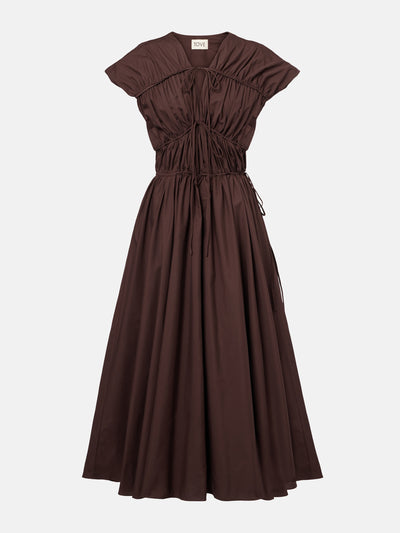 Tove Ceres gathered cotton midi dress at Collagerie