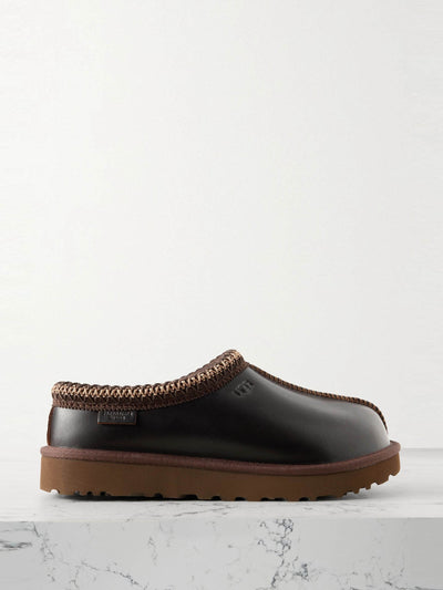 Ugg Tasman Regen embroidered leather slippers at Collagerie