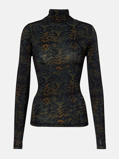 Ulla Johnson Aurelia printed jersey turtleneck top at Collagerie