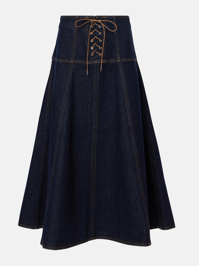 Ulla Johnson Estelle denim midi skirt at Collagerie