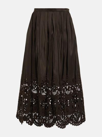 Valentino Broderie anglaise silk midi skirt at Collagerie