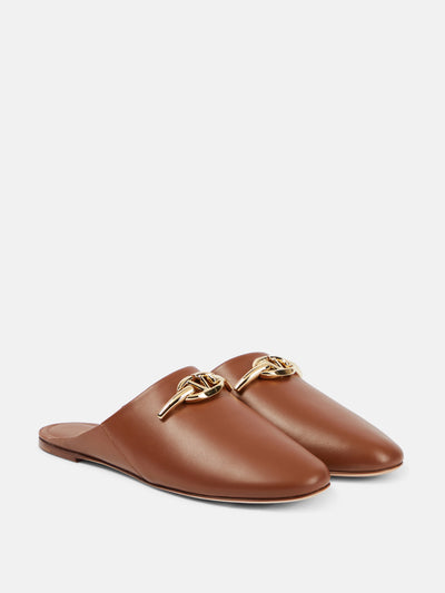 Valentino Garavani VLogo Signature leather mules at Collagerie