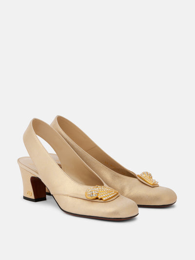 Valentino Garavani Adamantine embellished slingback pumps at Collagerie