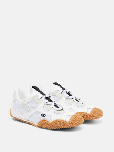 Valentino Garavani Amphibia suede-trimmed sneakers at Collagerie