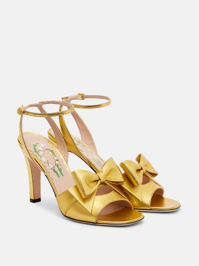 Valentino Garavani Bowow 95 metallic leather sandals at Collagerie