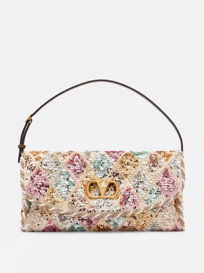 Valentino Garavani DeVain Small sequined shoulder bag at Collagerie