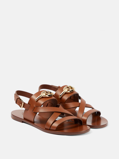 Valentino Garavani VLogo Gate leather sandals at Collagerie