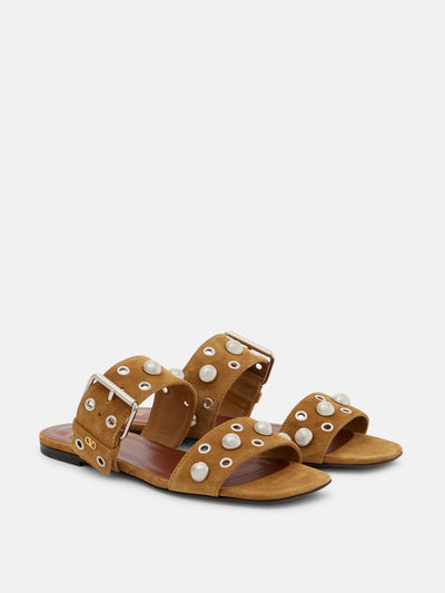 Valentino Garavani Nellcôte studded suede sandals at Collagerie