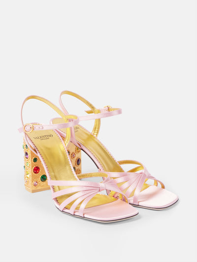 Valentino Garavani Embellished satin sandals at Collagerie