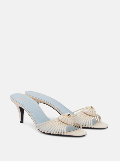 Valentino Garavani Sandal Royal 65 VLogo leather mules at Collagerie