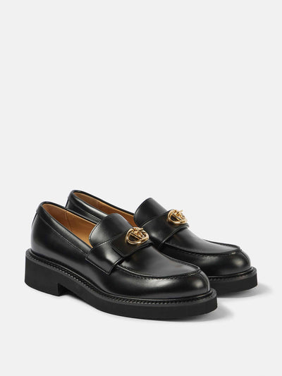 Valentino Garavani VLogo leather loafers at Collagerie