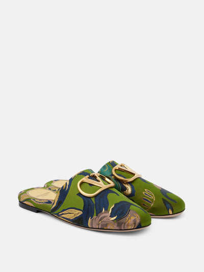 Valentino Garavani VLogo jacquard mules at Collagerie