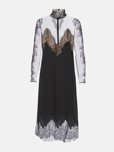 Valentino Lace-trimmed georgette midi dress at Collagerie