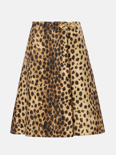 Valentino Leopard-print wool midi skirt at Collagerie