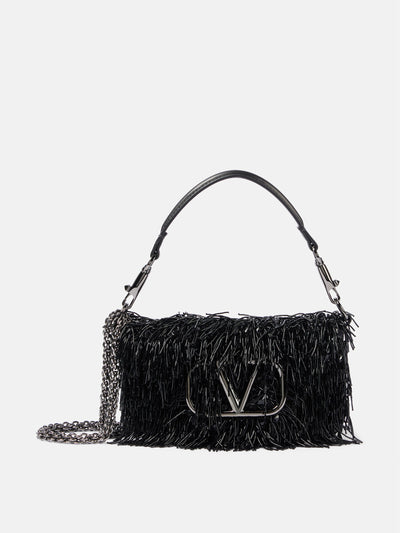 Valentino Garavani Locò Small beaded leather shoulder bag at Collagerie