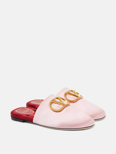 Valentino Garavani VLogo Signature satin mules at Collagerie