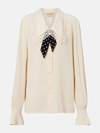 Valentino Ruffled silk crêpe de chine blouse at Collagerie