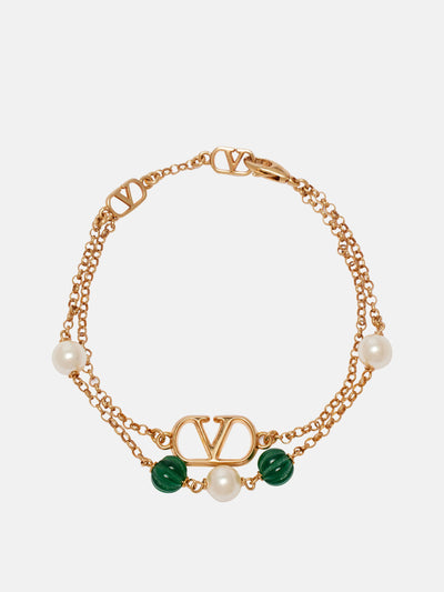 Valentino VLogo beaded Swarovski® pearls bracelet at Collagerie