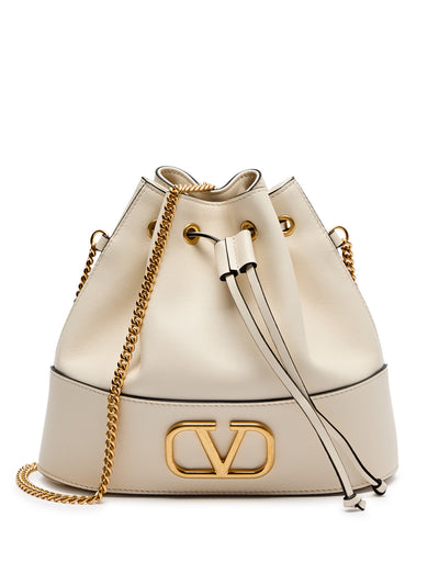 Valentino Garavani VLogo Signature Small leather bucket bag at Collagerie