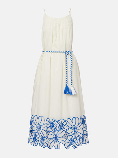 Velvet Juliette embroidered cotton midi dress at Collagerie