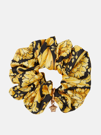 Versace Barocco embellished satin scrunchie at Collagerie