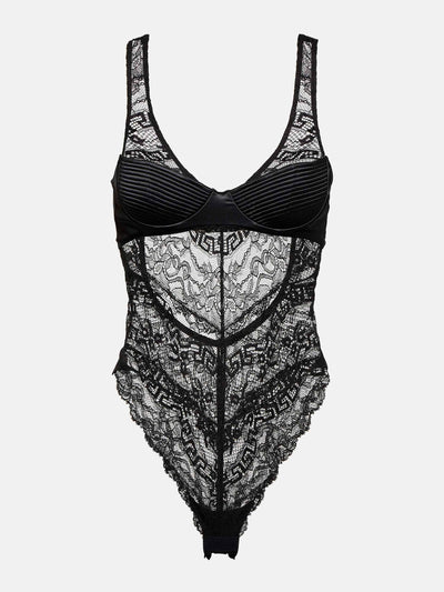 Versace Black lace bodysuit at Collagerie