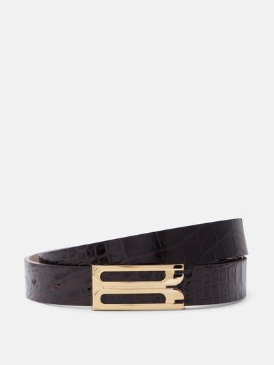 Victoria Beckham Croc-effect leather belt at Collagerie