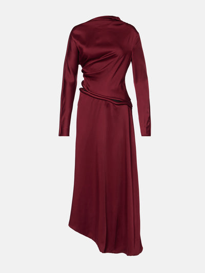 Victoria Beckham Cutout draped crêpe satin midi dress at Collagerie