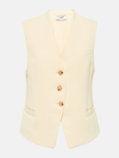 Vince Crêpe vest in white at Collagerie