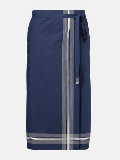 Vince Striped cotton wrap skirt at Collagerie