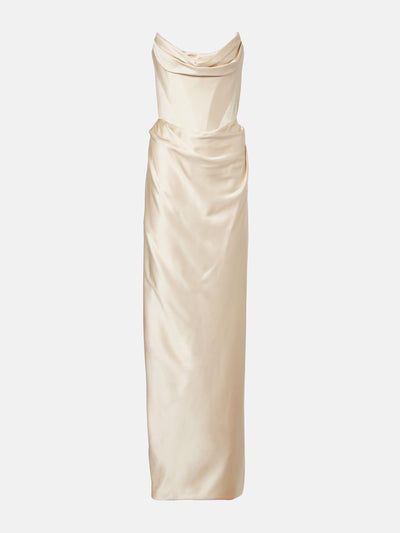 Vivienne Westwood Galaxy draped crêpe satin bustier gown at Collagerie