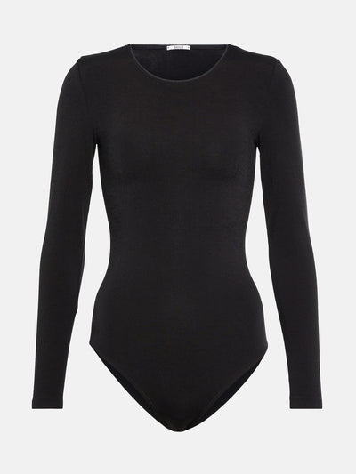 Wolford Black cotton long sleeve bodysuit at Collagerie