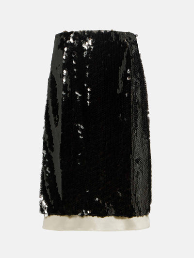 Xu Zhi Sequined organza midi skirt at Collagerie