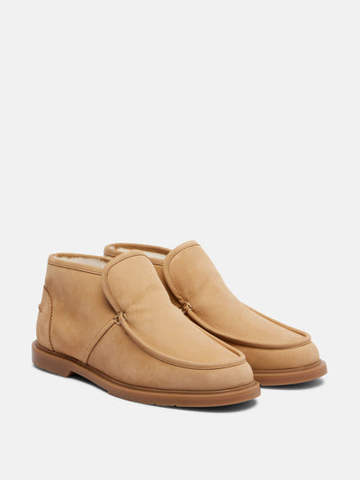 Yves Salomon Shearling-lined suede ankle boots at Collagerie
