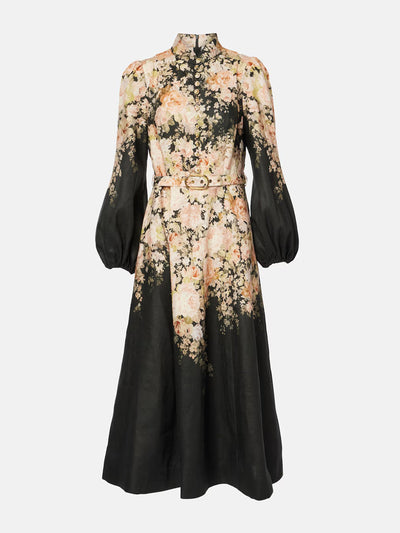 Zimmermann Floral linen midi dress at Collagerie