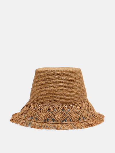 Zimmermann Macramé raffia bucket hat at Collagerie