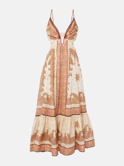 Zimmermann Maxine paisley ramie midi dress at Collagerie