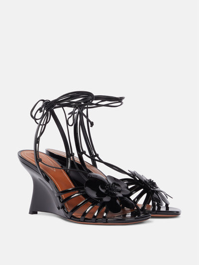 Zimmermann Orchid 85 patent leather wedge sandals at Collagerie