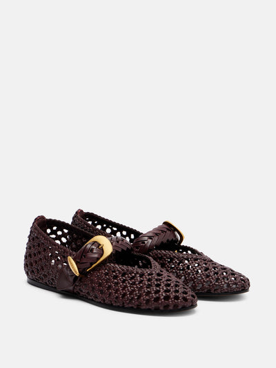 Zimmermann Helix braided leather ballet flats at Collagerie