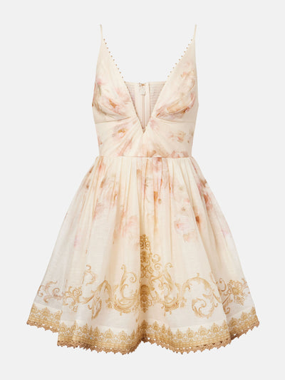 Zimmermann Hypnotic floral linen and silk minidress at Collagerie