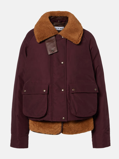 Loewe Shearling-lined cotton-blend puffer jacket at Collagerie
