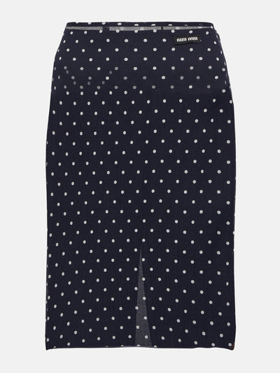 Miu Miu Polka-dot silk chiffon pencil skirt at Collagerie