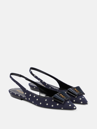 Saint Laurent Anaïs polka-dot slingback ballet flats at Collagerie