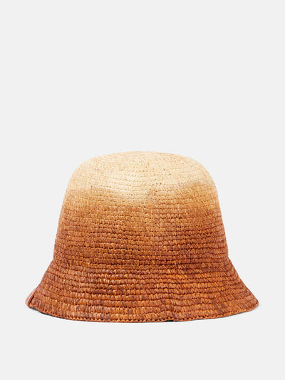 Staud Meyers ombré raffia bucket hat at Collagerie