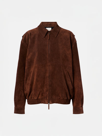 The Row Roana suede bomber jacket at Collagerie