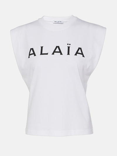 Alaïa Logo cotton jersey T-shirt at Collagerie