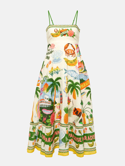 Alemais Paradiso printed linen maxi dress at Collagerie
